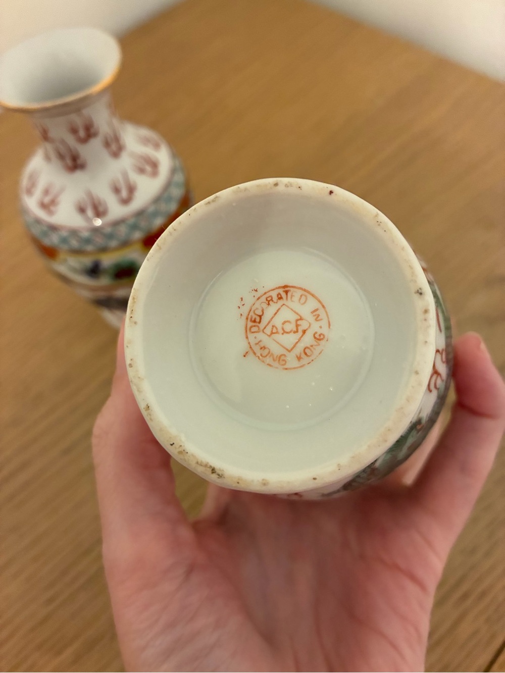 Vintage ACF Japanese Porcelain Ware Vases (Pair of 2) - Picture 7 of 8